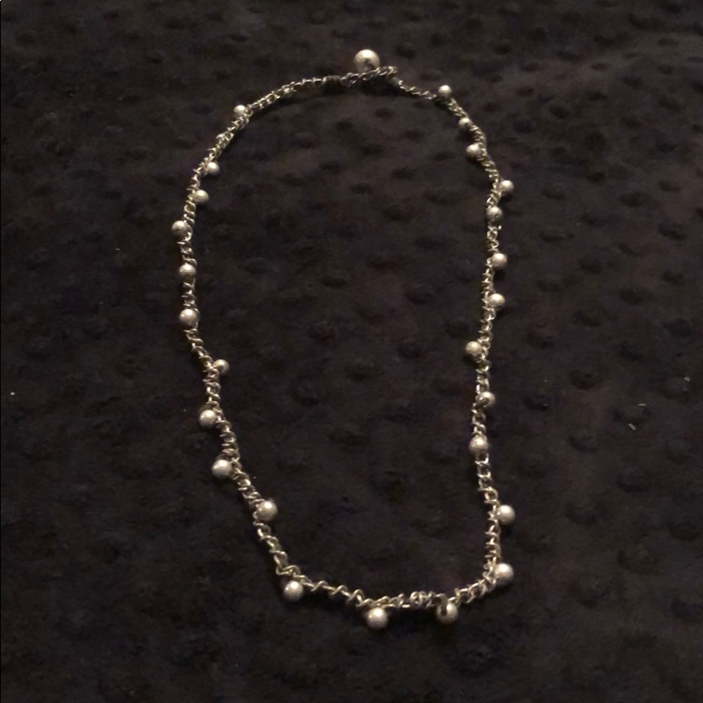 Silver Beaded Accent Necklace